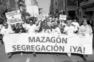 Una de las muchas manifestaciones que han respaldado los vecinos de Mazagón en favor de la segregación.